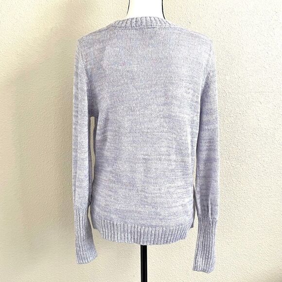 Kensie Lavender Metallic Faux Wrap Sweater - Picture 2 of 11